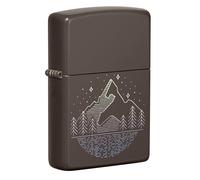 Zippo - Briquet Tempête Motif Montagne Et Nature, Marron, Impression Color Image, Rechargeable, Réutilisable, Coupe-Vent, Coffret Cadeau, Fabriqué Aux États-Unis