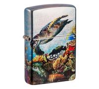 Zippo - Briquet Tempête Motif Profondeurs Marines, 540° Chrome Vieilli, Impression Fusion, Rechargeable, Réutilisable, Coupe-Vent, Coffret Cadeau, Fabriqué Aux États-Unis