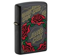Zippo - Briquet Tempête Motif Santa Cruz, Noir Mat, Impression Color Image, Rechargeable, Réutilisable, Coupe-vent, Coffret Cadeau, Fabriqué Aux États-Unis