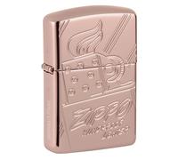 Zippo - Briquet Tempête Motif Script Collectible, Armor Or Rose, Impression Deep Carve, Rechargeable, Réutilisable, Coupe-Vent, Coffret Cadeau, Fabriqué Aux États-Unis