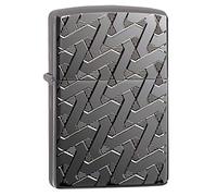Zippo - Briquet tempête, Motif Treillis géométrique, Noir (Black Ice), Gravure Profonde Deep Carve, Rechargeable, réutilisable, Design Coupe-Vent, boîte Cadeau, fabriqué aux États-Unis