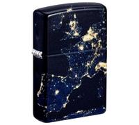 Zippo Briquet tempête Night Earth, Nuit sur Terre, Brille dans Le Noir 540°, Rechargeable, réutilisable, Design Coupe-Vent, boîte Cadeau, fabriqué aux États-Unis