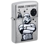 Zippo Briquet Tempête - Original Stormtrooper - Brushed Chrome - Rechargeable - Réutilisable - Design Coupe-Vent - Coffret Cadeau - Fabriqué aux États-Unis