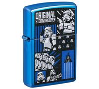 Zippo Briquet Tempête - Original Stormtrooper Collage - High Polish Blue - Rechargeable - Réutilisable - Design Coupe-Vent - Coffret Cadeau - Fabriqué aux États-Unis