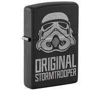 Zippo Briquet Tempête - Original Stormtrooper Helmet - Black Matte Chrome - Rechargeable - Réutilisable - Design Coupe-Vent - Coffret Cadeau - Fabriqué aux États-Unis