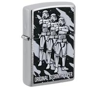 Zippo Briquet Tempête - Original Stormtrooper Squad - Brushed Chrome - Rechargeable - Réutilisable - Design Coupe-Vent - Coffret Cadeau - Fabriqué aux États-Unis