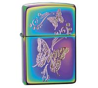 Zippo Briquet tempête - Papillons - Multicolore - Gravure Automatique - Réutilisable - Briquet à Essence Coupe-Vent - Boîte Cadeau - Fabriqué aux États-Unis