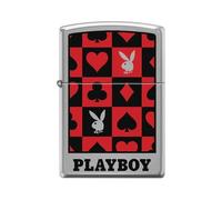 Zippo Briquet tempête Playboy, Chrome brossé, Image Couleur, Rechargeable, réutilisable, Design Coupe-Vent, boîte Cadeau, fabriqué aux États-Unis