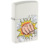 Zippo Briquet Tempête - Power Fist Model - Finition Blanche Mate avec Color Image - Rechargeable - Réutilisable - Design Coupe-Vent - Coffret Cadeau - Fabriqué aux États-Unis