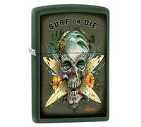 Zippo Briquet tempête Rietveld, vert mat, image couleur, rechargeable, réutilisable, design coupe-vent, boîte cadeau, fabriqué aux États-Unis