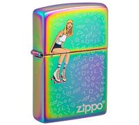Zippo Windproof Lighter - Roller Skate Girl Design Multi Color - Rechargeable à Vie - Boîte Cadeau - Construction métallique - Made in USA