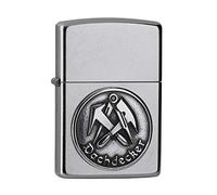 Zippo Briquet tempête Roofer, Couvreur, Street Chrome, emblème, Rechargeable, réutilisable, Design Coupe-Vent, boîte Cadeau, fabriqué aux États-Unis