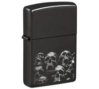 Zippo Briquet Tempête - Skulls Design - Rechargeable - Coffret Cadeau - Métal - Fabriqué aux USA, Noir