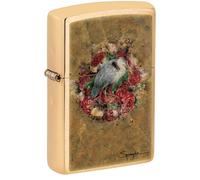 Zippo Briquet tempête Spazuk, laiton brossé, image couleur, rechargeable, réutilisable, design coupe-vent, boîte cadeau, fabriqué aux États-Unis