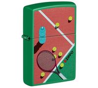 Zippo Briquet tempête Tennis, Vert Gazon Mat, Image Couleur, Rechargeable, réutilisable, Design Coupe-Vent, boîte Cadeau, fabriqué aux États-Unis