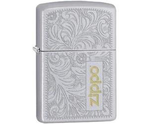 Zippo Briquet tempête - Vénitien, Chrome satiné, Deux Tons - Rechargeable - Réutilisable - Design Coupe-Vent - Boîte Cadeau - Fabriqué aux États-Unis