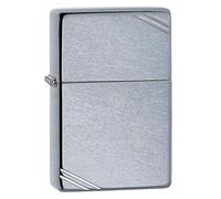 Zippo Briquet tempête - Vintage Street Chrome, Modèle de Base - Rechargeable - Réutilisable - Design Coupe-Vent - Boîte Cadeau - Fabriqué aux États-Unis