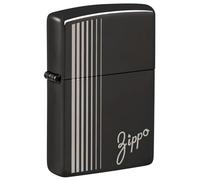 Zippo Briquet tempête Vintage Zippo, Noir Poli, Gravure Laser, Rechargeable, réutilisable, Design Coupe-Vent, boîte Cadeau, fabriqué aux États-Unis