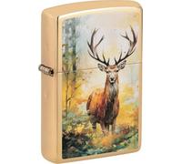 Zippo Briquet Tempête - Watercolor Deer Design - Rechargeable - Coffret Cadeau - Métal - Fabriqué aux USA