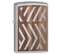 Zippo Briquet tempête - Woodchuck, Herringbone Sweep, emblème en Noyer - Rechargeable - Réutilisable - Design Coupe-Vent - Boîte Cadeau - Fabriqué aux États-Unis
