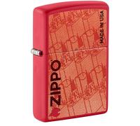 Zippo Briquet Tempête - Zippo Design Red Matte - Rechargeable - Coffret Cadeau - Métal - Fabriqué aux USA