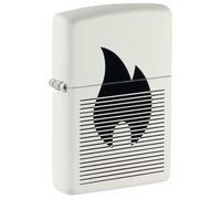 Zippo Briquet Tempête - Zippo Design White Matte - Rechargeable - Coffret Cadeau - Métal - Fabriqué aux USA
