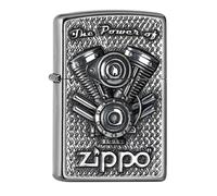 Zippo Briquet V-Moteur Argent Briquet Tempête Essence Motorsport