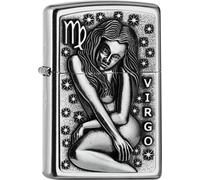 Zippo Briquet Vierge Signe Du Zodiaque Vierge Chrome Plaque 2006499