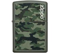 ZIPPO - Camo and Zippo Design - Base Green Matte - Essence Briquet Coupe-Vent, Rechargeable, dans Une boîte Cadeau de Haute qualité 60004363 Normal