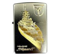 Zippo Cuirassé Bismarck - Fini Satiné - Gravure Diamant Briquet Tempête