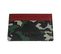 Zippo - Étui À Cartes En Cuir, Vert Camouflé, Étui À Cartes Bancaires Pour Homme Et Femme, 3 Fentes À Cartes, 1 Insert