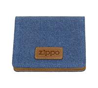 Zippo - Étui À Cartes En Denim, Bleu/marron, Étui À Cartes Bancaires Pour Homme Et Femme, 4 Fentes À Cartes, 3 Inserts