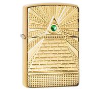 Zippo Eye of High Polish Brass Design Pocket Lighter Briquet de Poche Mixte Adulte, Œil de Providence en Laiton Poli, Taille Unique