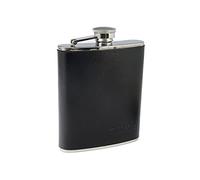 Zippo - Flasque en Acier Inoxydable Gainée en Cuir, Argenté/Moka, 177 ML, Idéale pour La Randonnée Et Les Activités De Plein Air