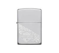 Zippo HD Logo High Polish Chrome - En métal gris - 5.7 x 3.6 x 1.2 cm - Les briquets Zippo sont garantis à vie.