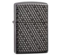 Zippo - Hexagon Design, Deep Carve - Black Ice - Essence Briquet Coupe-Vent, Rechargeable, dans Une boîte Cadeau de Haute qualité