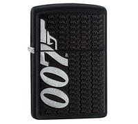 Zippo James Bond Briquet sous Licence Officielle - Coupe-Vent, Durable et Garantie à Vie M Noir Mat