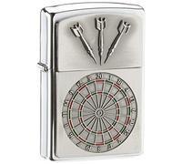 Zippo, 1300091 AA8 Jeu de Fléchettes Emblème Briquet, Laiton Chrome Essence