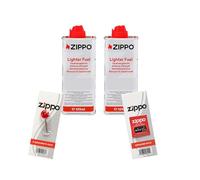 Zippo Lot de 2 recharges d'essence pour briquet avec mèche et 6 pierres 125 ml
