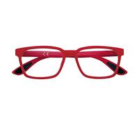 Zippo Lunettes de lecture à touche Soft Touch, faites avec un cadre de lignes douces, idéale pour les hommes et les femmes, dioptre +3.00, couleur rouge