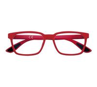 Zippo Lunettes de lecture à touche Soft Touch, faites avec un cadre de lignes douces, idéale pour les hommes et les femmes, dioptre +2,50, couleur rouge