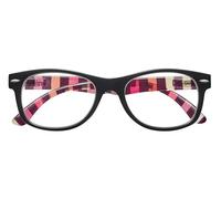 Zippo Lunettes de lecture de, faites avec un cadre de lignes douces, idéale pour les hommes et les femmes, dioptre +2.00, couleur noire, tiges à rayures multicolores