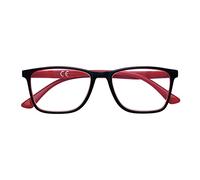 Zippo Lunettes de lecture de, faites avec un cadre de lignes douces, idéale pour les hommes et les femmes, dioptrie +1,50, noire, cannes rouges