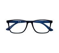 Zippo Lunettes de lecture de, faites avec un cadre de lignes douces, idéale pour les hommes et les femmes, dioptrie +2.00, couleur noire, cannes bleues