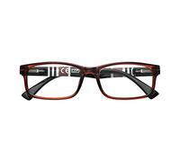 Zippo Lunettes de lecture, faites avec un cadre de lignes douces, idéale pour les hommes et les femmes, dioptrie +1,50, couleur brune, tiges rayées