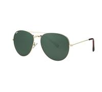 Zippo Lunettes de soleil Homme et Femme, monture or et verres verts, polarisantes, design goutte d'eau, monture polycarbonate, protection Uv400