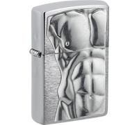 Zippo Man Torso Briquet tempête 3D, emblème ci-Joint, Rechargeable, réutilisable, Design Coupe-Vent, boîte Cadeau, fabriqué aux États-Unis, Chrome brossé