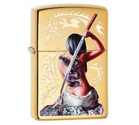 Zippo Mazzi Pocket Lighter Briquet de Poche Mixte Adulte, Dragon Girl en Laiton, 1 Count (Pack of 1)