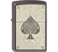 ZIPPO Original Briquet Regular / Black Ice Ace Filigree / Boîte Cadeau