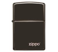 ZIPPO Original Briquet Regular / Ébène Gravé Logo ZIPPO / Boîte Cadeau
